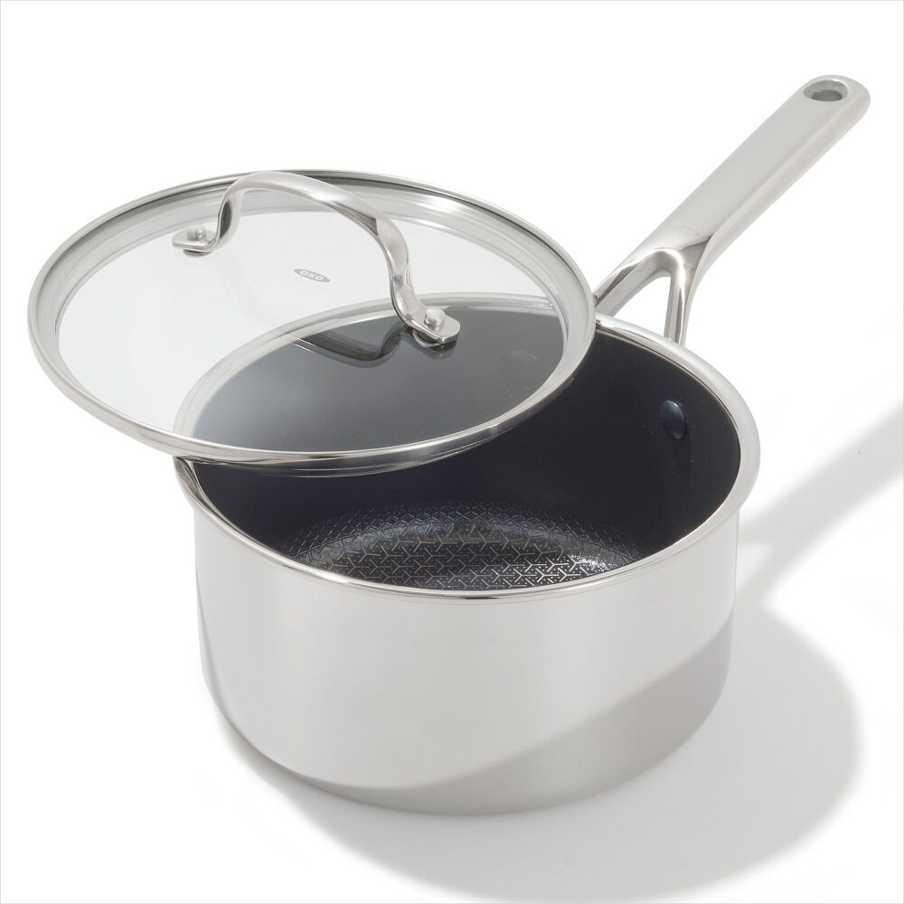 Trident Hybrid Non-Stick Stainless Steel 2.5 Qt Saucepan with Lid V2