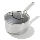 Trident Hybrid Non-Stick Stainless Steel 2.5 Qt Saucepan with Lid V2