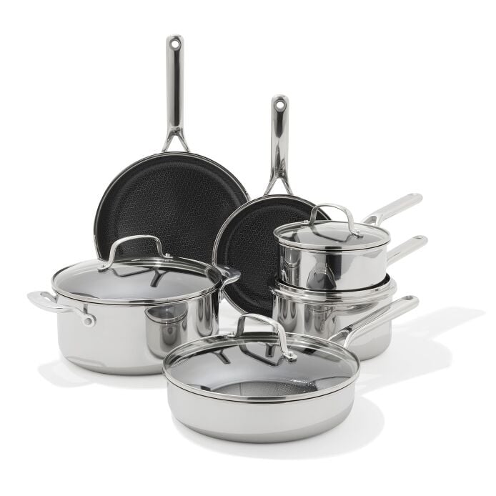 Trident Hybrid Non-Stick Stainless Steel 10-Piece Set D3