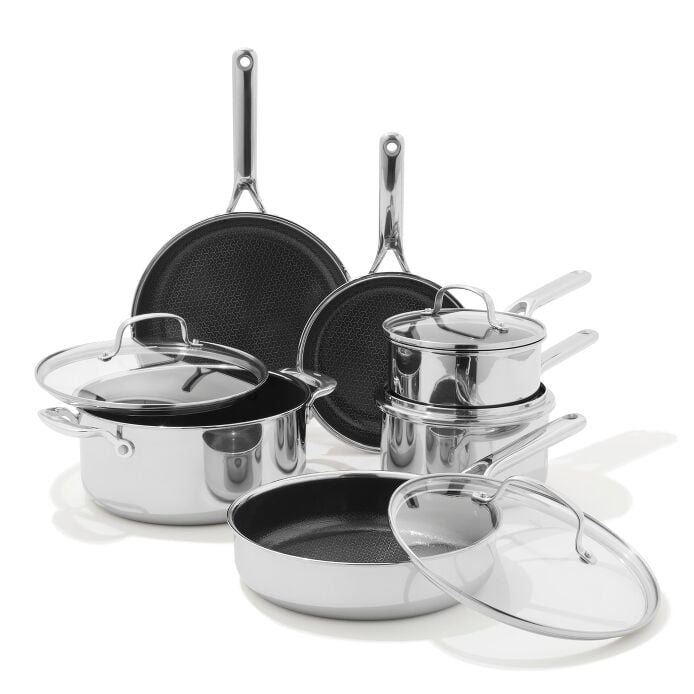 Trident Hybrid Non-Stick Stainless Steel 10-Piece Set V6