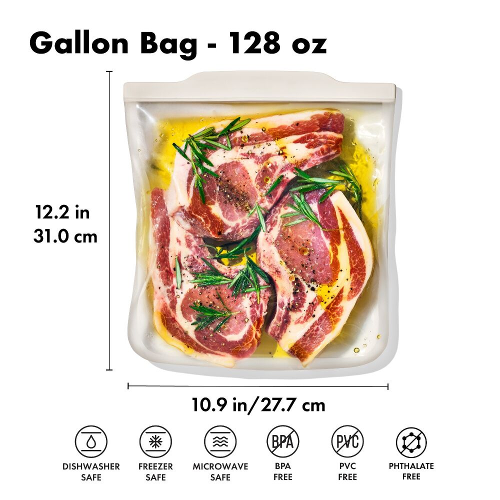 Silicone Reusable Bag - Gallon Bag (128 oz) - Oat Y9