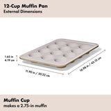 Non-Stick Pro Ceramic Coated Metal Bakeware 12 Cup Muffin Pan F3