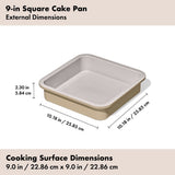 Non-Stick Pro Ceramic Coated Metal Bakeware 9” Square Cake Pan G2