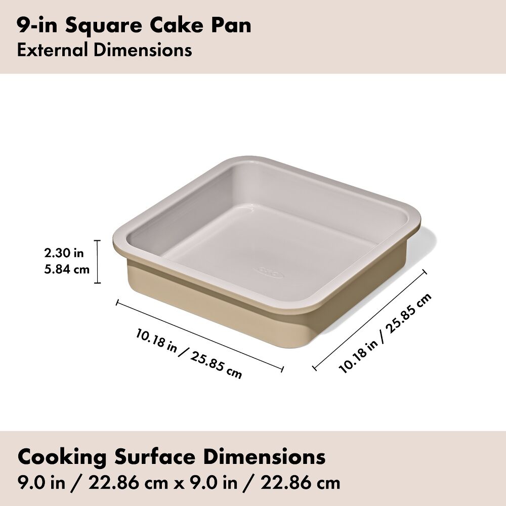 Non-Stick Pro Ceramic Coated Metal Bakeware 9” Square Cake Pan G2