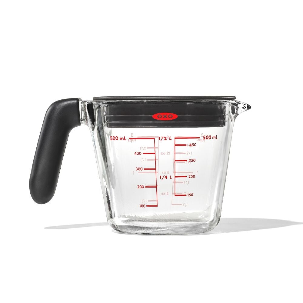 2 Cup Glass Measuring Cup with Lid V8