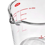 2 Cup Glass Measuring Cup with Lid V8