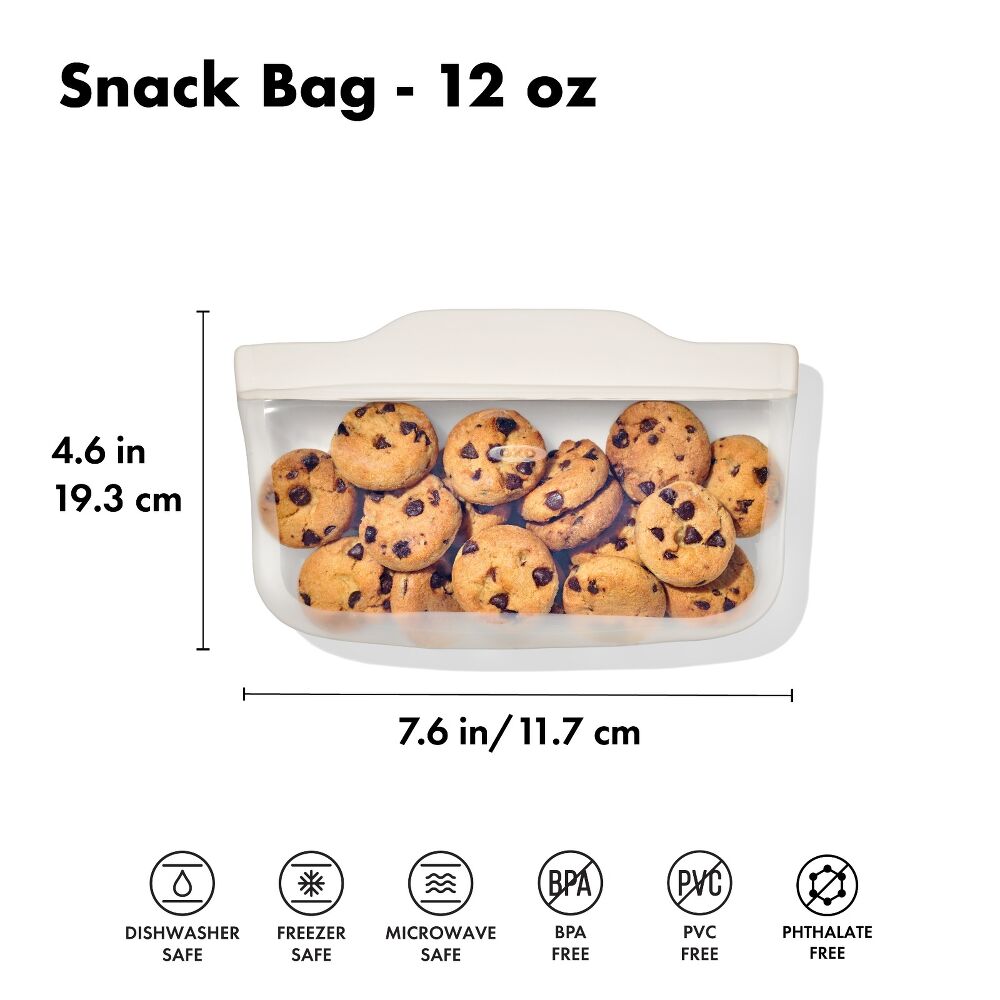 Silicone Reusable Bag - Snack Bag (12 oz) - Oat Y5