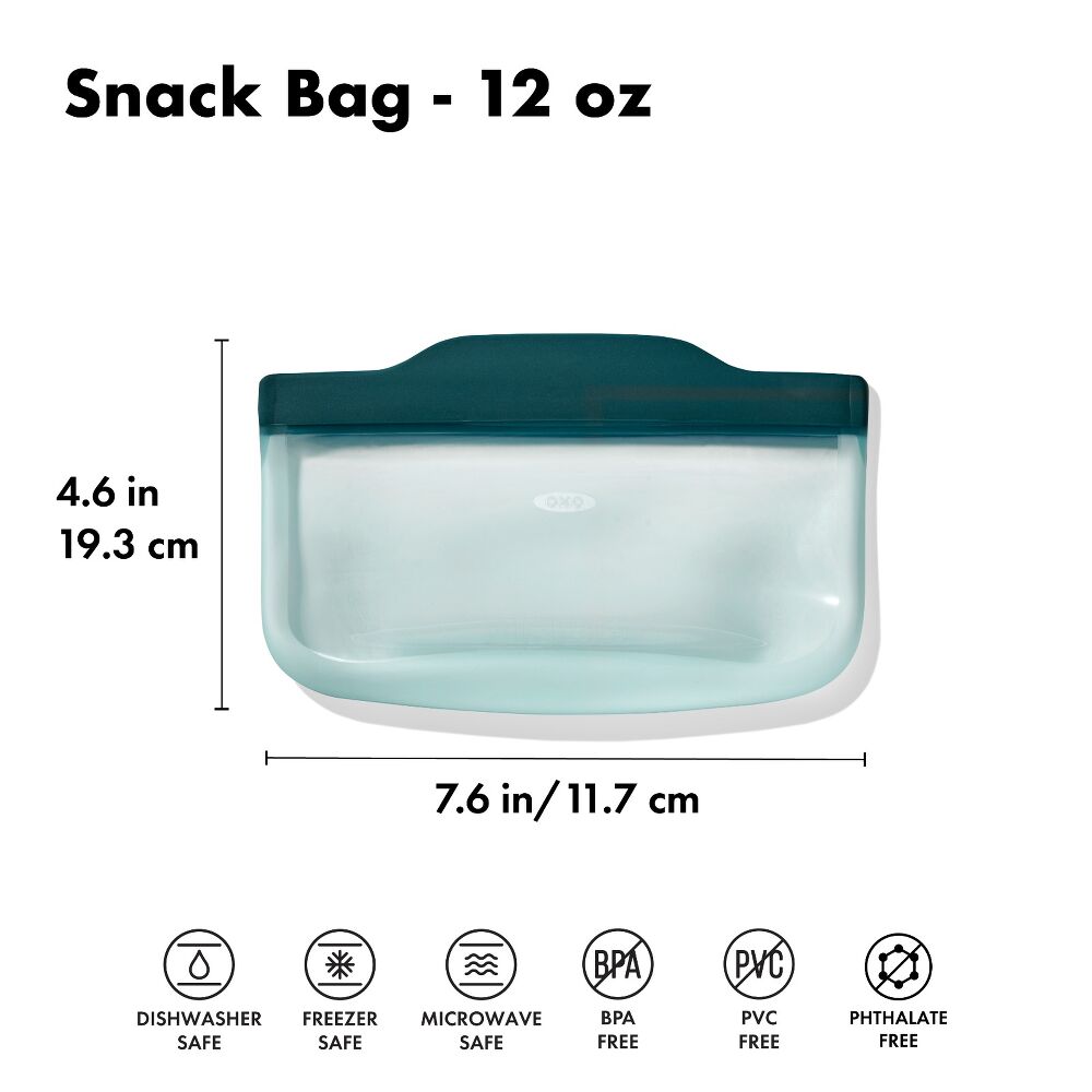 Silicone Reusable Bag - Snack Bag (12 oz) - Lagoon X2