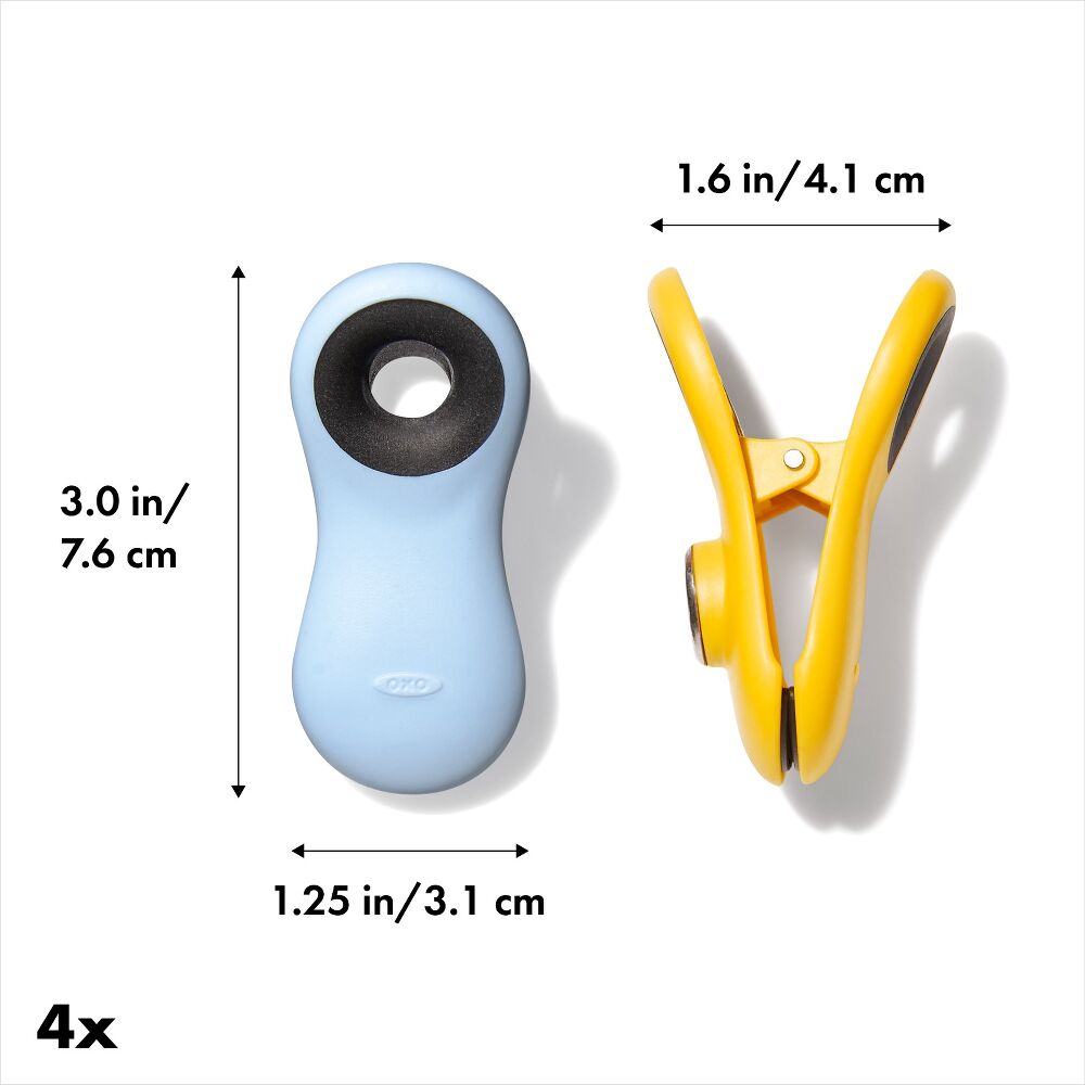 Magnetic All-Purpose Clips - 4-Pack - assorted colors U6
