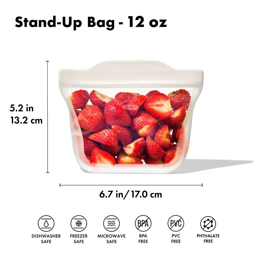 Silicone Reusable Bag - Stand-Up Snack (12 oz) – Oat F7