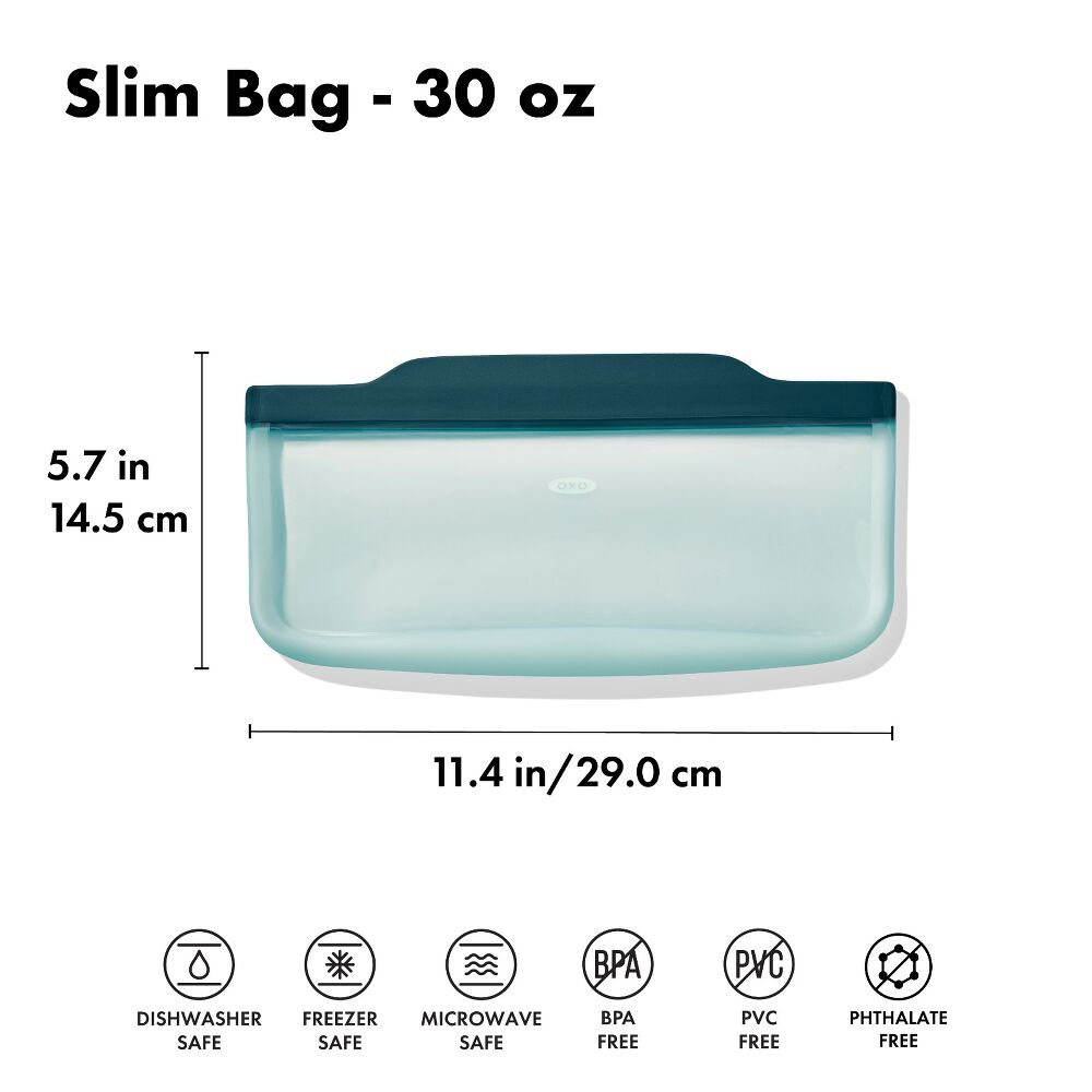 Silicone Reusable Bag - Slim Bag (20 oz) - Lagoon J6
