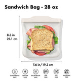 Silicone Reusable Bag - Sandwich Bag (28 oz) - Oat P8