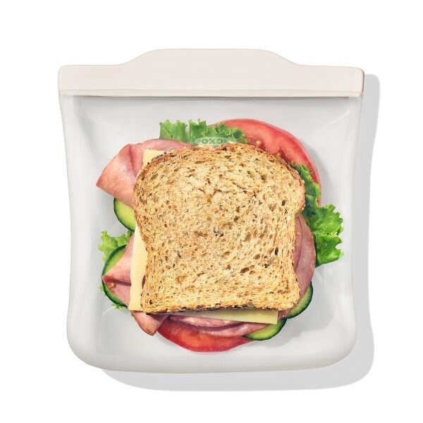 Silicone Reusable Bag - Sandwich Bag (28 oz) - Oat P8