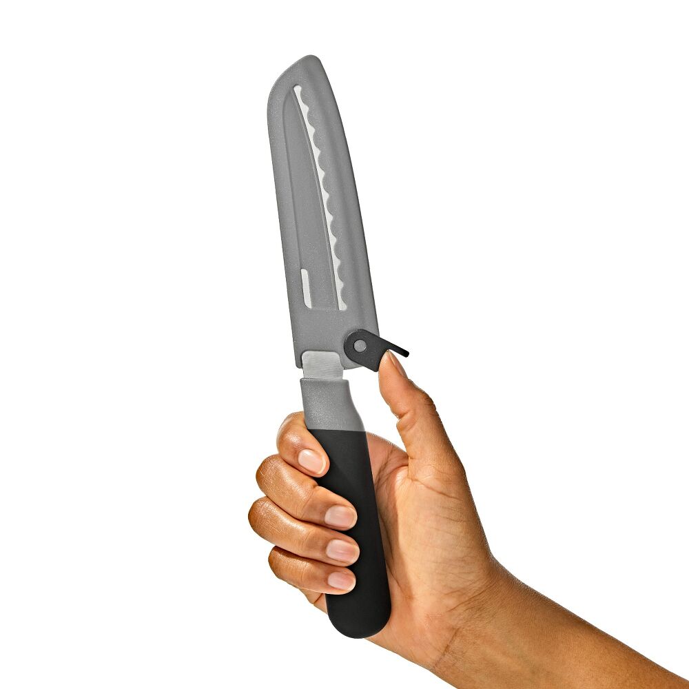 5 in Serrated Utility Knife with Locking Sheath Q6