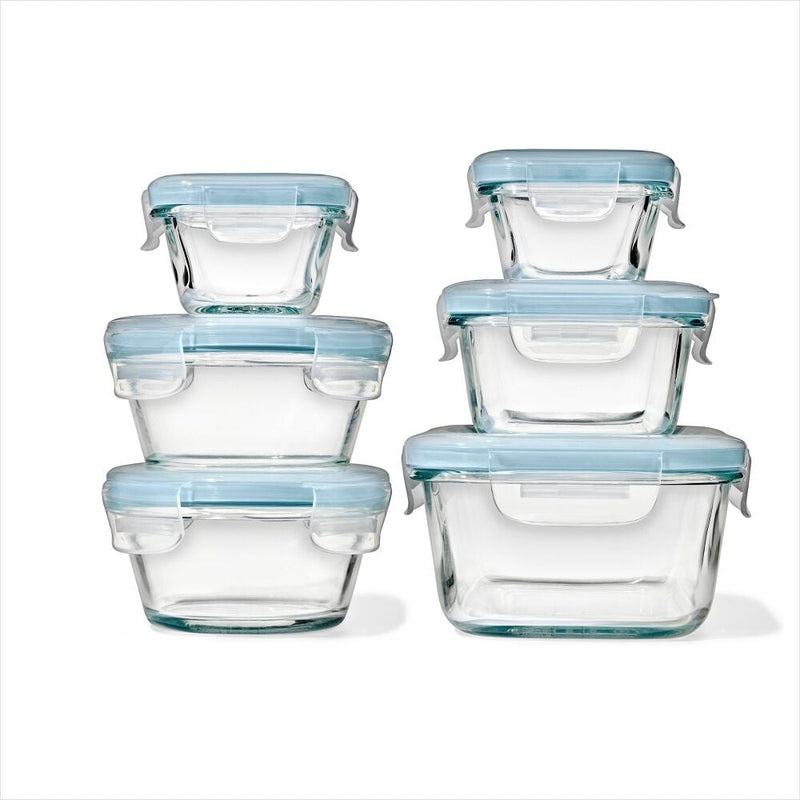 12-Piece Smart Seal Glass Container Set - Arctic Blue O6