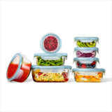 16-Piece Smart Seal Glass Everyday Container Set - Arctic Blue S3