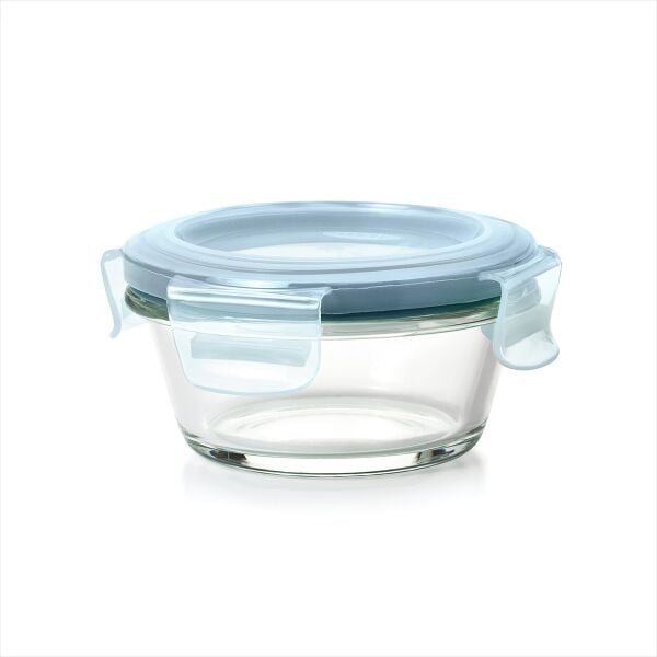 Smart Seal 1-Cup Glass Round Container - Arctic Blue U1