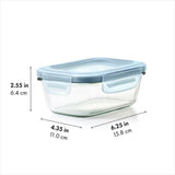 Smart Seal 1.6-Cup Glass Rectangle Container - Arctic Blue D7