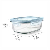 Smart Seal 3.5-Cup Glass Rectangle Container - Arctic Blue Y9