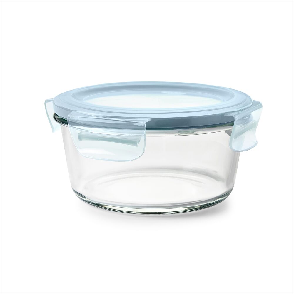 Smart Seal 4-Cup Glass Round Container - Arctic Blue T6