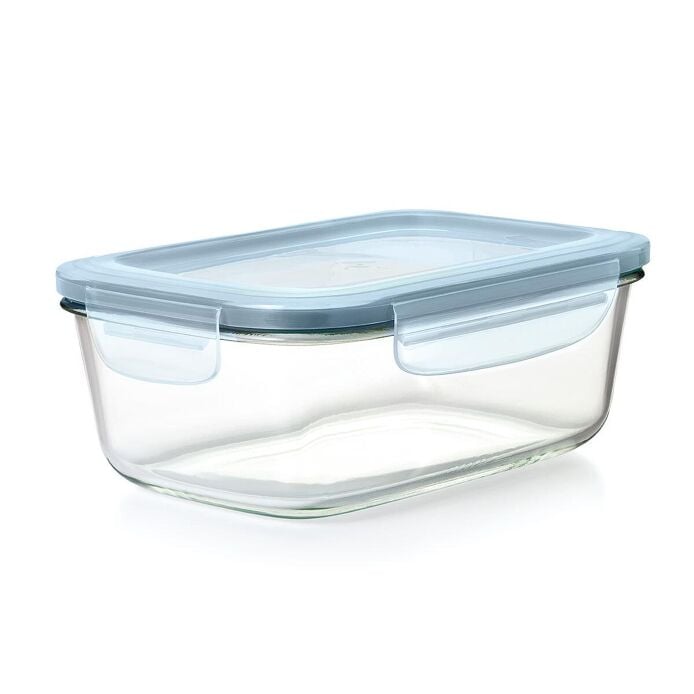 Smart Seal 8-Cup Glass Rectangle Container - Arctic Blue C9