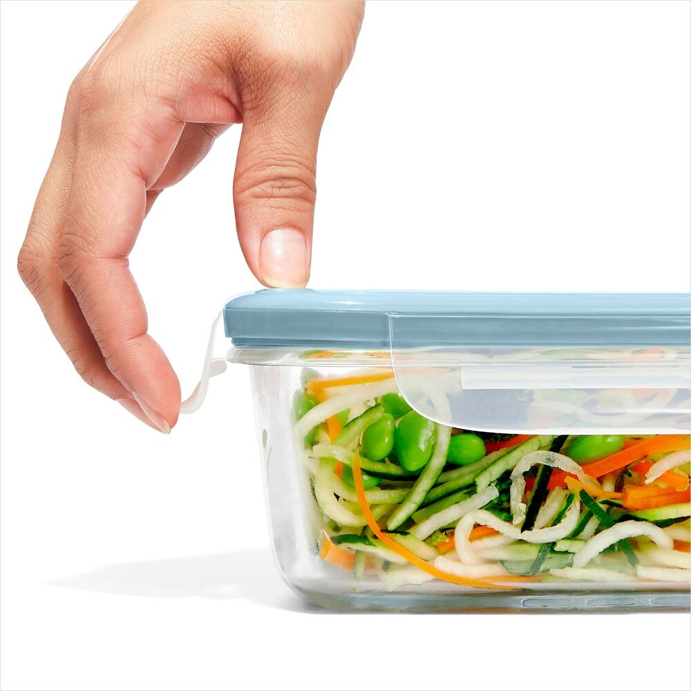 Smart Seal 1.6-Cup Glass Rectangle Container - Arctic Blue D7
