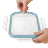 Smart Seal 3.5-Cup Glass Rectangle Container - Arctic Blue Y9