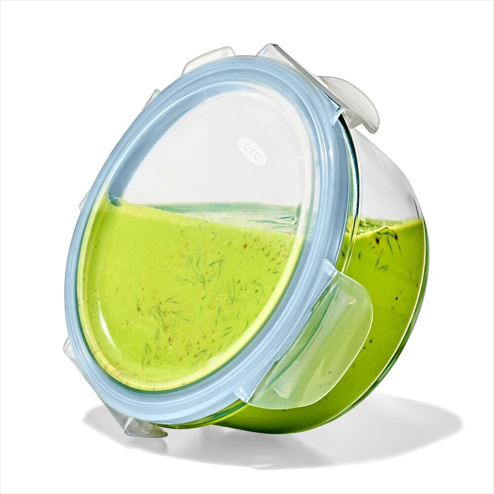 Smart Seal 2-Cup Glass Round Container - Arctic Blue Q4