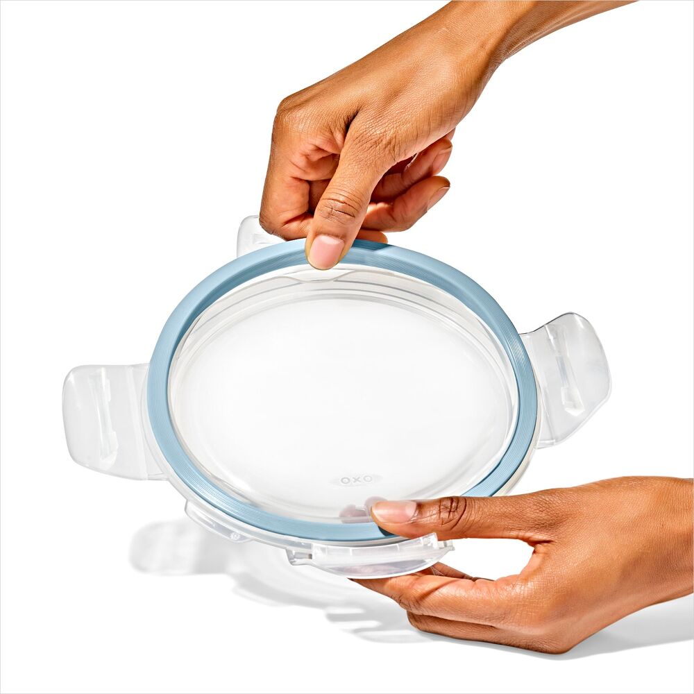 Smart Seal 4-Cup Glass Round Container - Arctic Blue T6