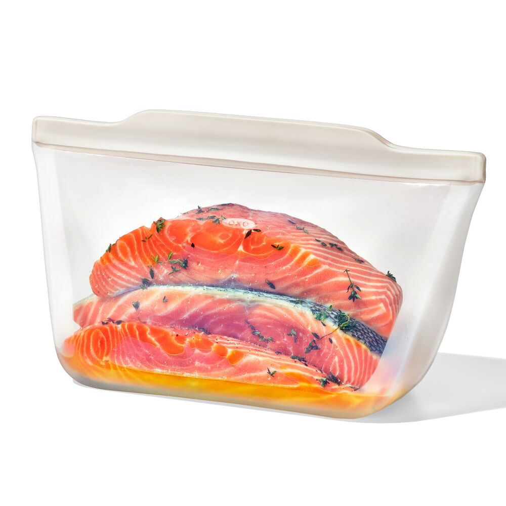 Silicone Reusable Bag - Stand-Up Half Gallon (64 oz) - Oat K2