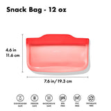 Silicone Reusable Bag - Snack Bag (12 oz) - Watermelon X2
