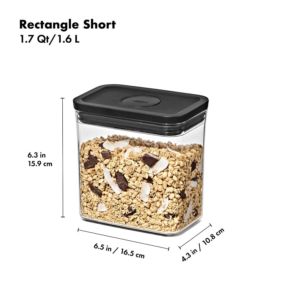 POP Container - Rectangle Short (1.7 Qt/1.6 L) - Matte Black S6