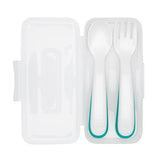 On-the-Go Plastic Fork and Spoon Set with Travel Case S7