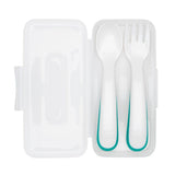 On-the-Go Plastic Fork and Spoon Set with Travel Case S7