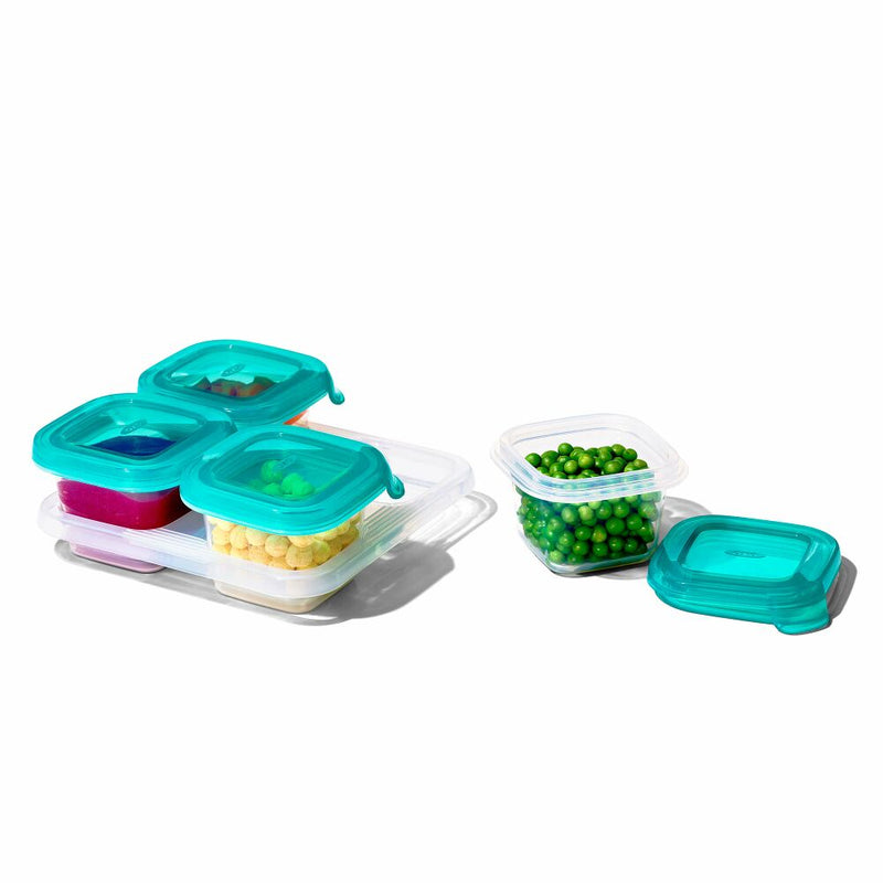 4 oz Baby Blocks™ Silicone Freezer Storage Containers - Tot Teal T4