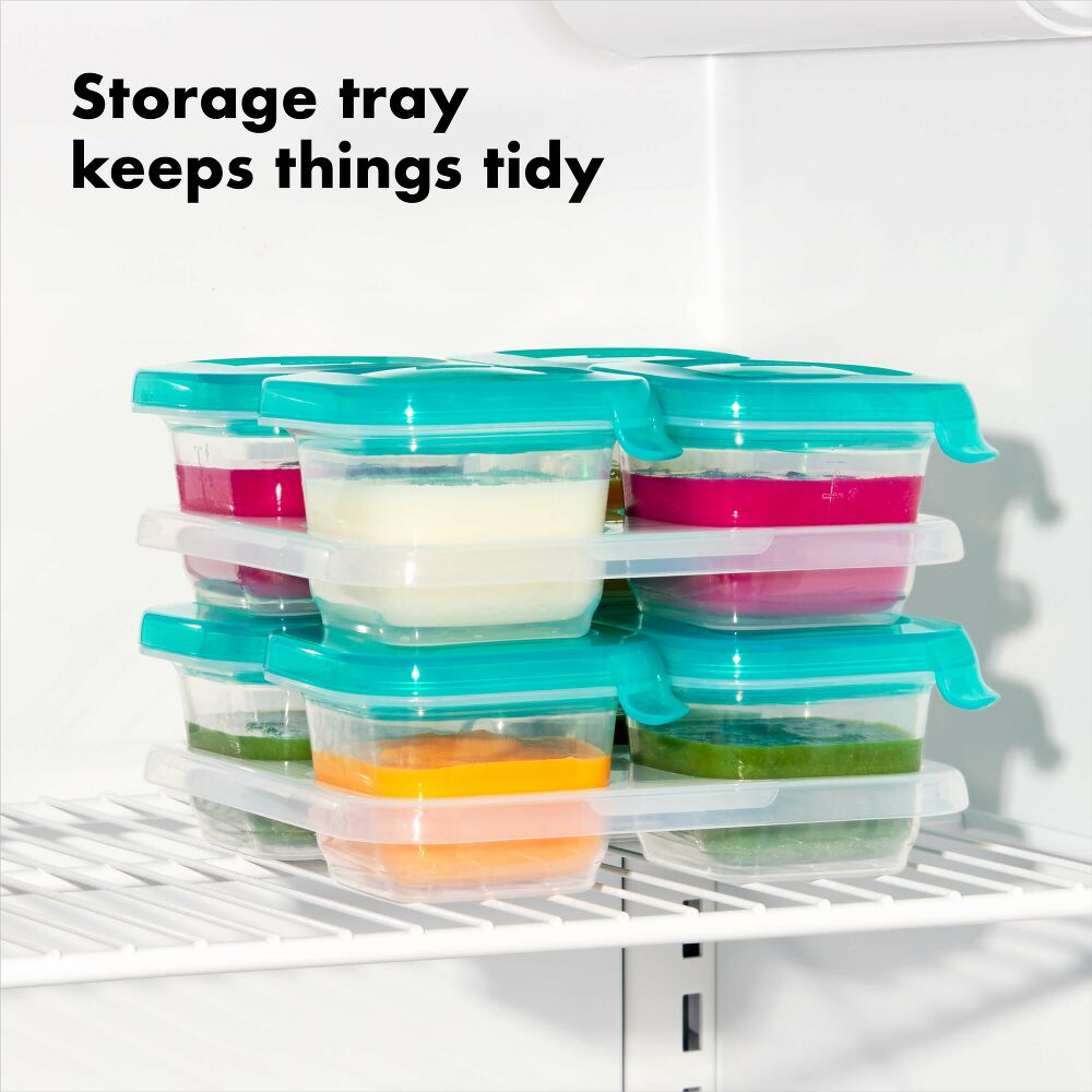 4 oz Baby Blocks™ Silicone Freezer Storage Containers - Tot Teal S5