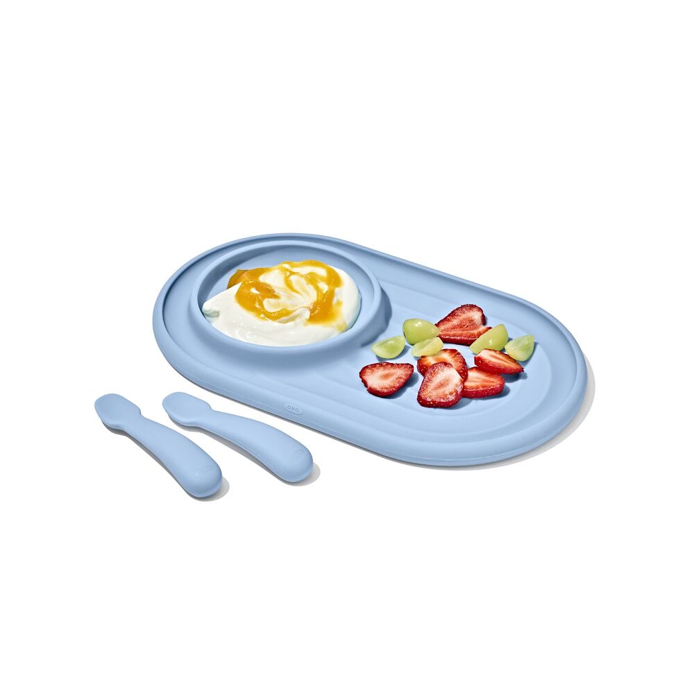 Textured Suction Plate & Spoons Set – 3-Piece F9