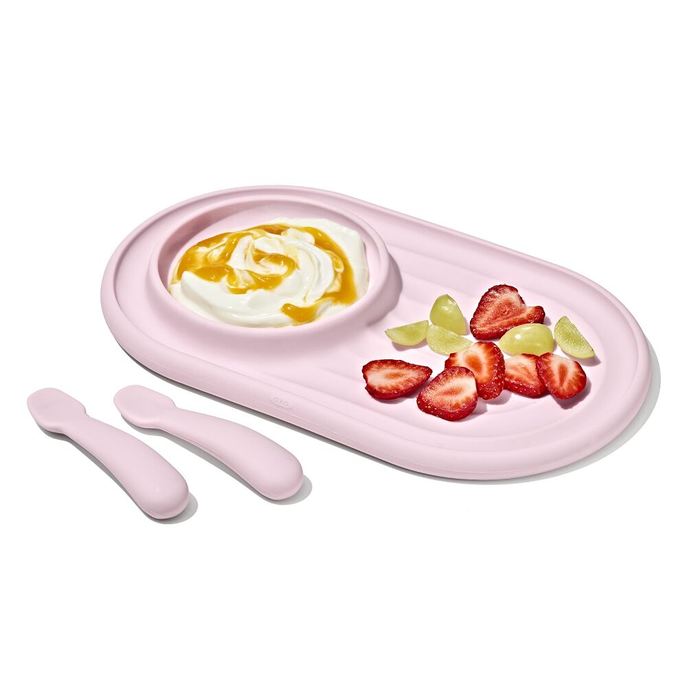 Textured Suction Plate & Spoons Set – 3-Piece F9