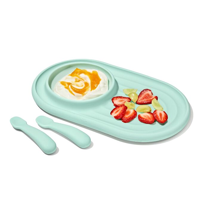 Textured Suction Plate & Spoons Set – 3-Piece F9