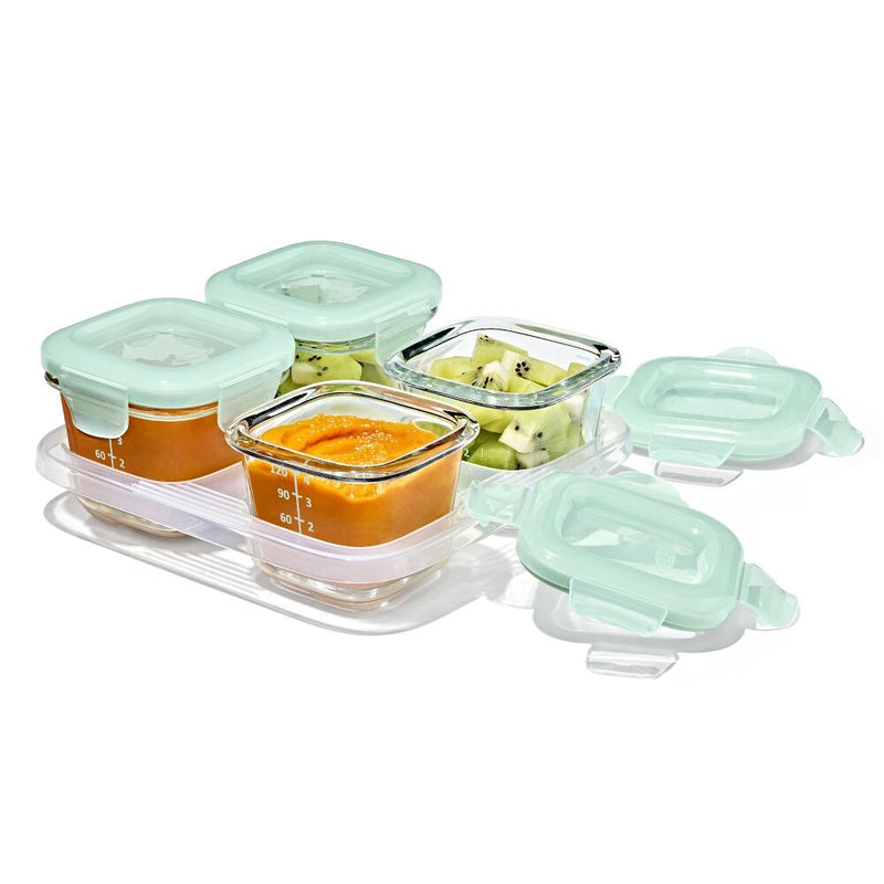 Glass Baby Blocks Food Storage Containers (4 oz) - Opal N1