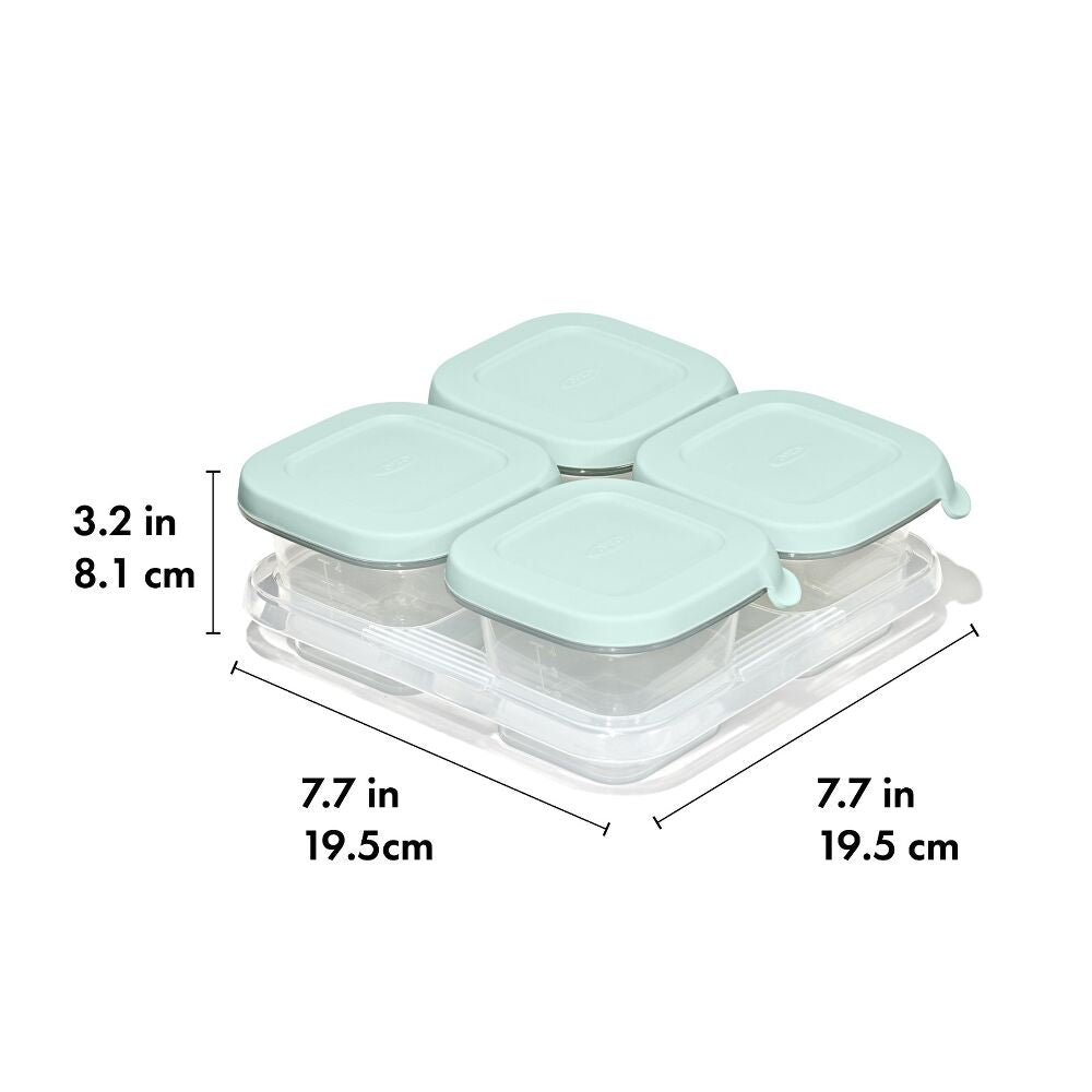 Silicone Baby Blocks Food Storage Containers (4 oz) - Opal X0