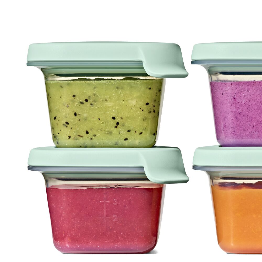 Silicone Baby Blocks Food Storage Containers (4 oz) - Opal X0